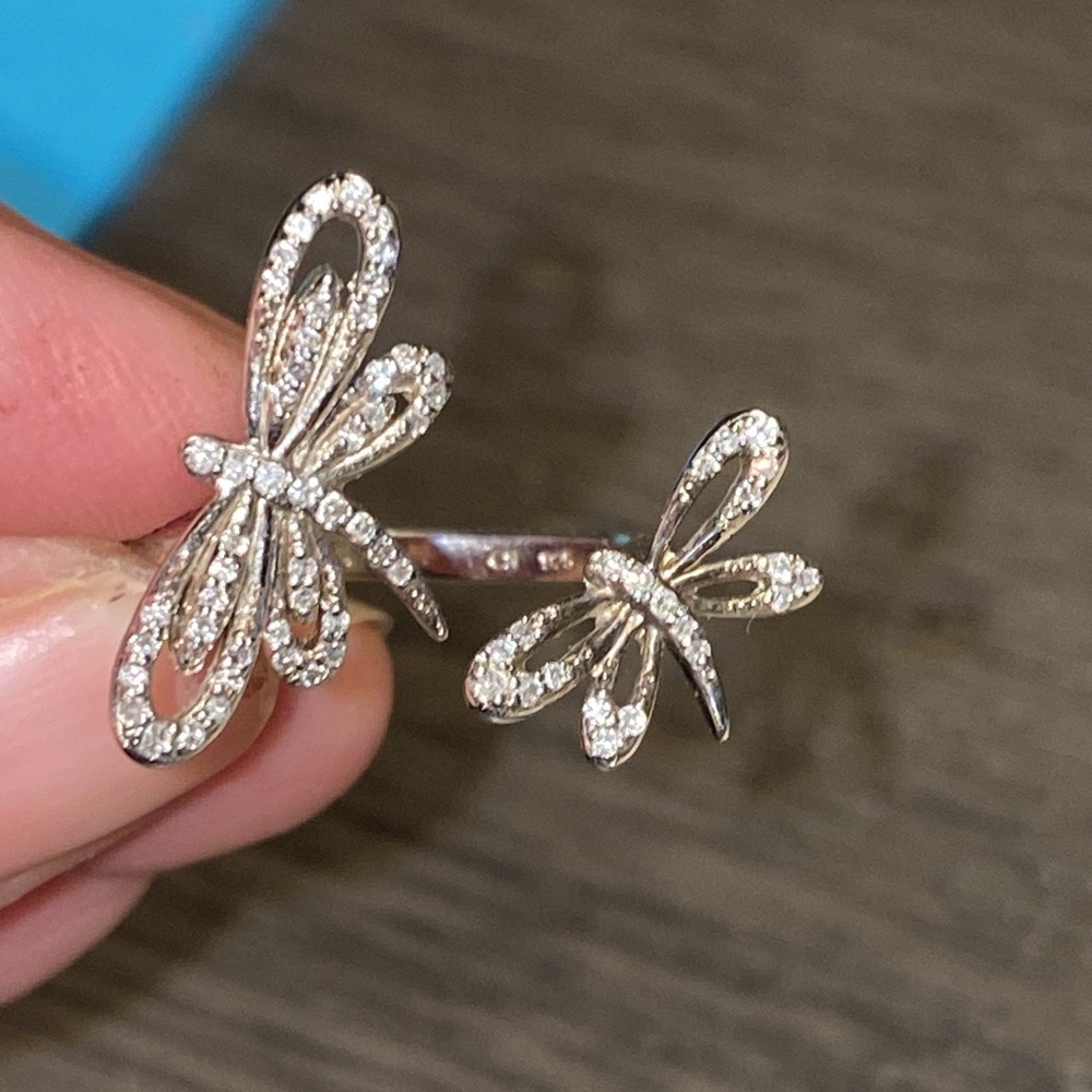 Diamond Double Dragonfly Ring - image 6